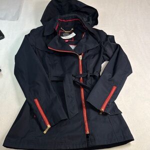 Vince Camuto Black Utility Jacket with Red Accents